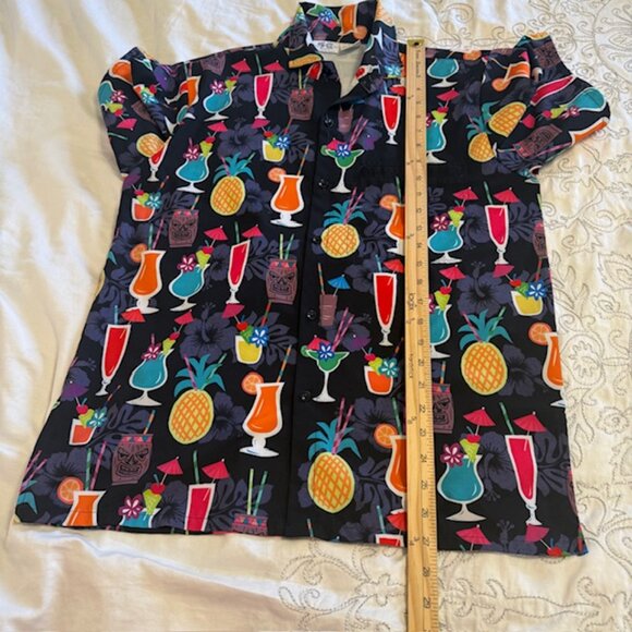 Funny Guy Creation Mens Size M Short Sleeve Tiki Margarita Pineapple Resort Vaca - Picture 7 of 11